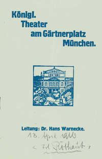 Titelblatt Programmheft Fräulein Rothaut, München 1916
